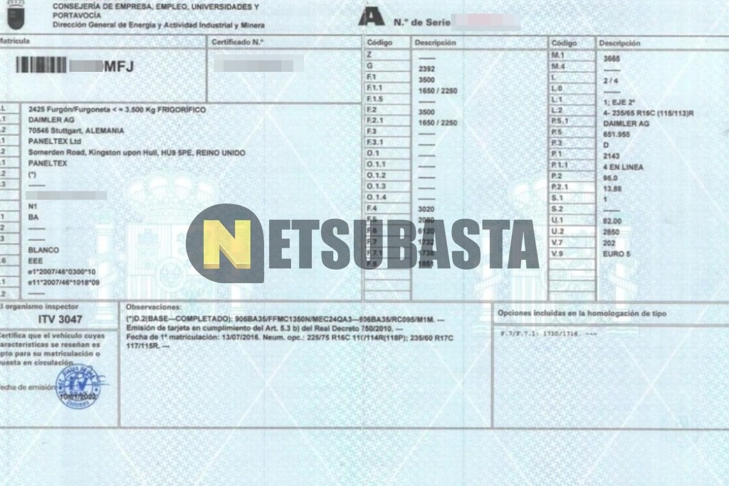 Mercedes-Benz Sprinter 313 CDI Paneltex Isotermo 2016