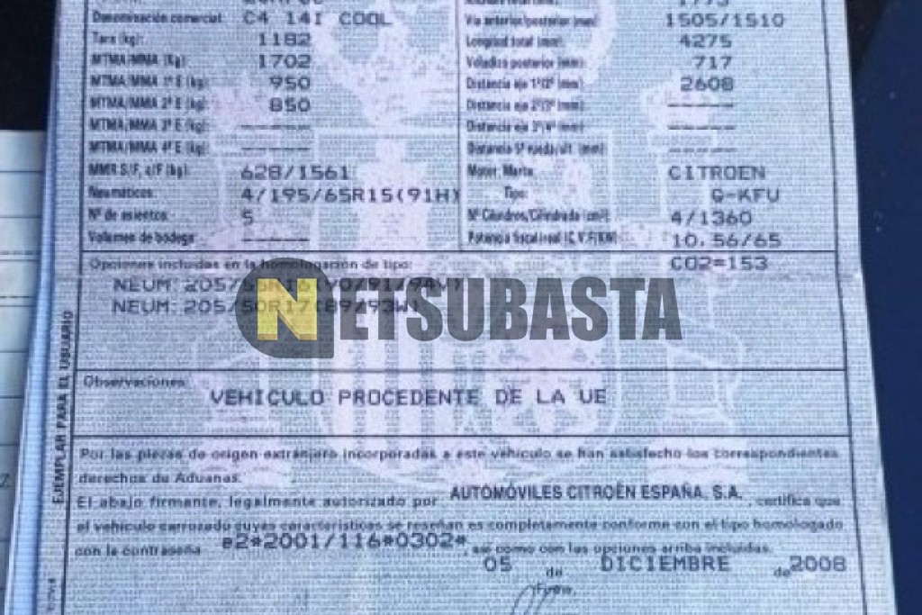 Citroën C4 1.4i 2008