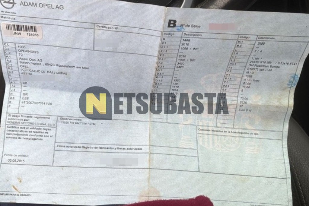 Opel Astra 1.6 CDTI 2016