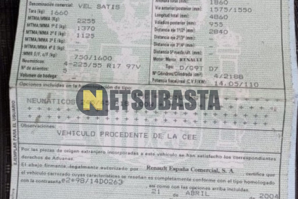 Renault Vel Satis 2.2 dCi 2004