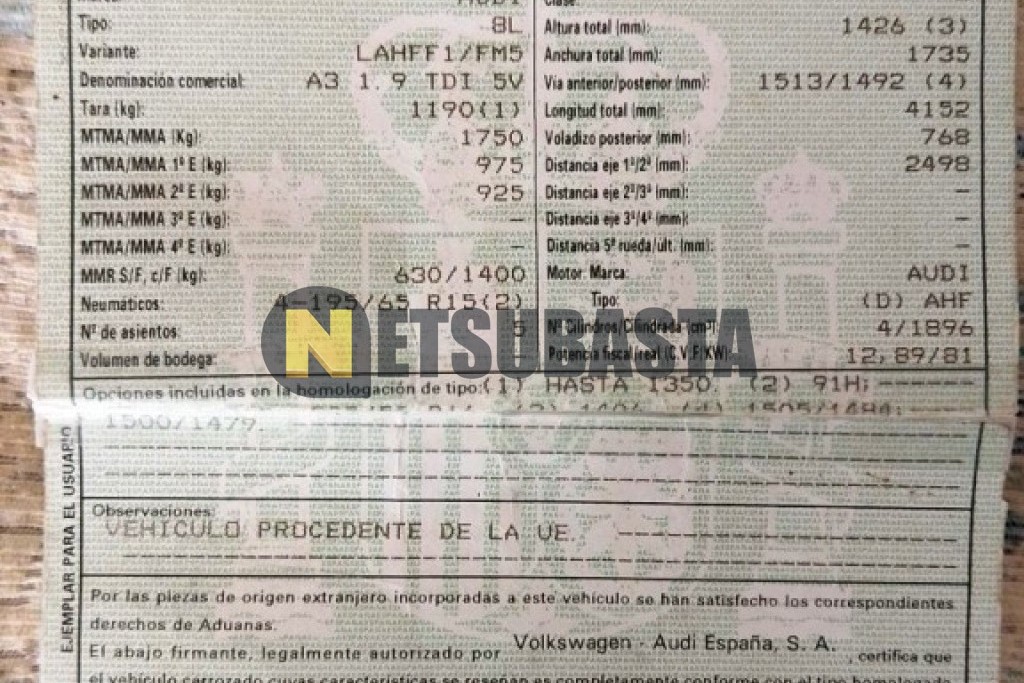 Audi A3 1.9 TDI 2000