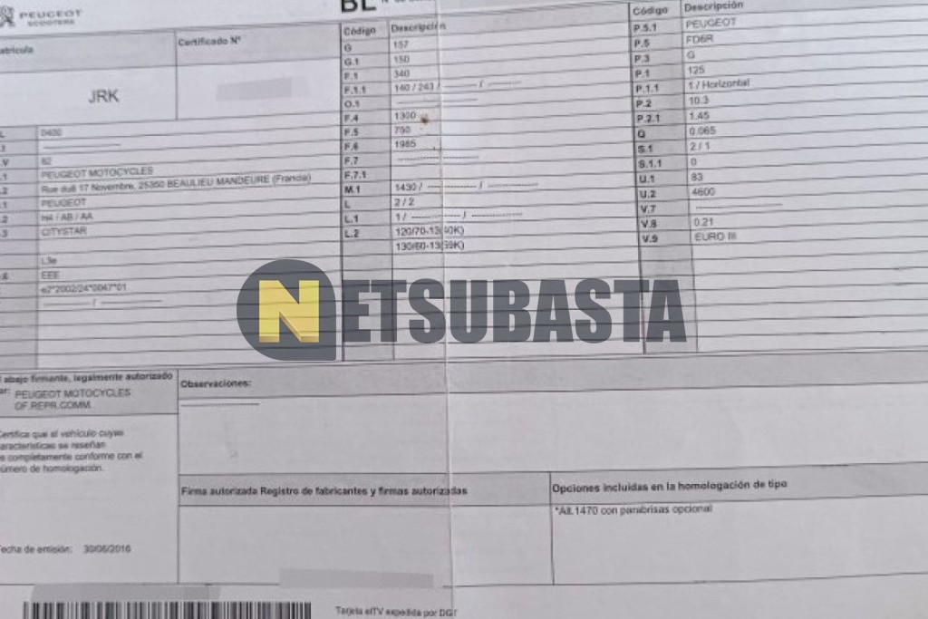 Peugeot Citystar 125i 2016