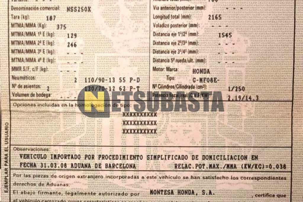 Honda Forza 250 X 2008