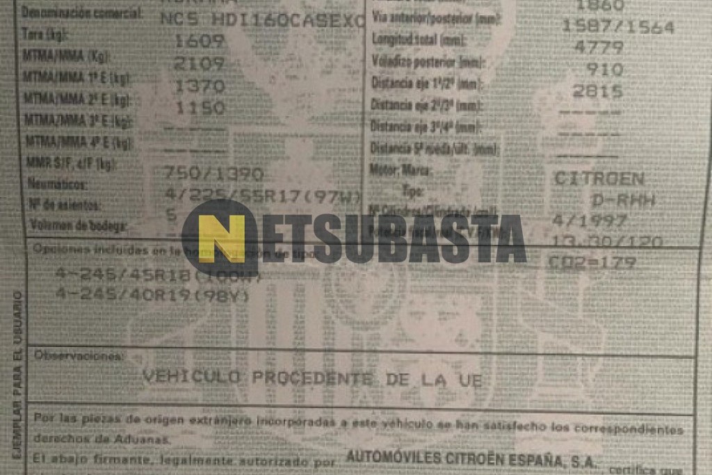 Citroën C5 2.0 HDi FAP CAS 2010