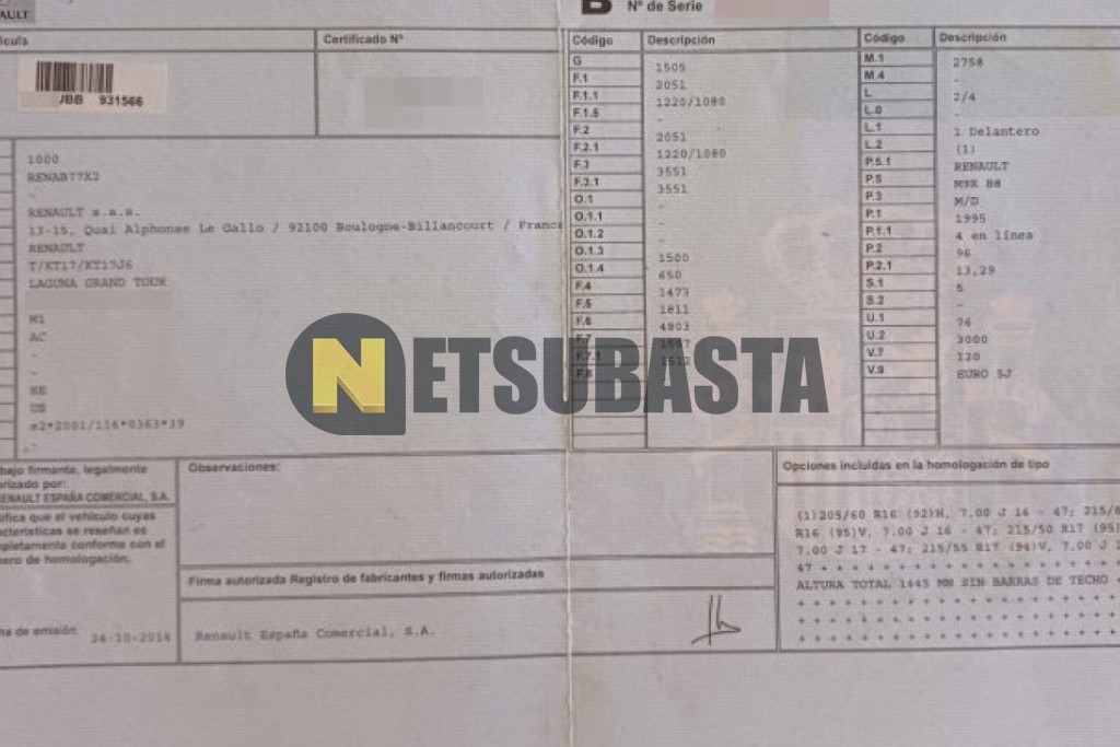 Renault Laguna Grand Tour 2.0 dCi 2014