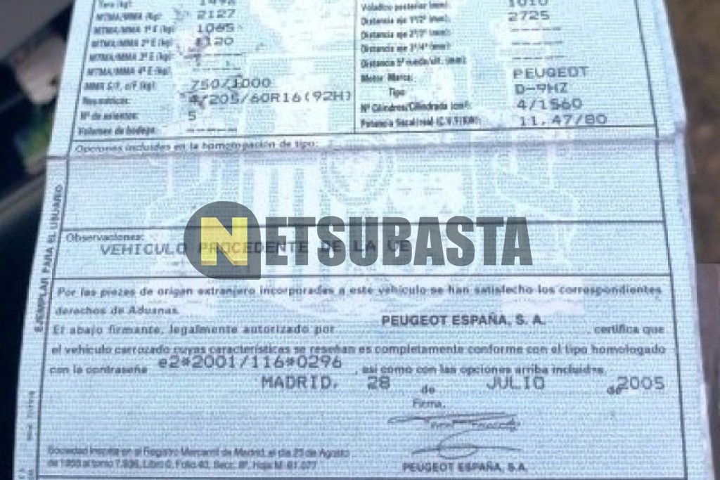 Peugeot 407 SW 1.6 HDi 2005