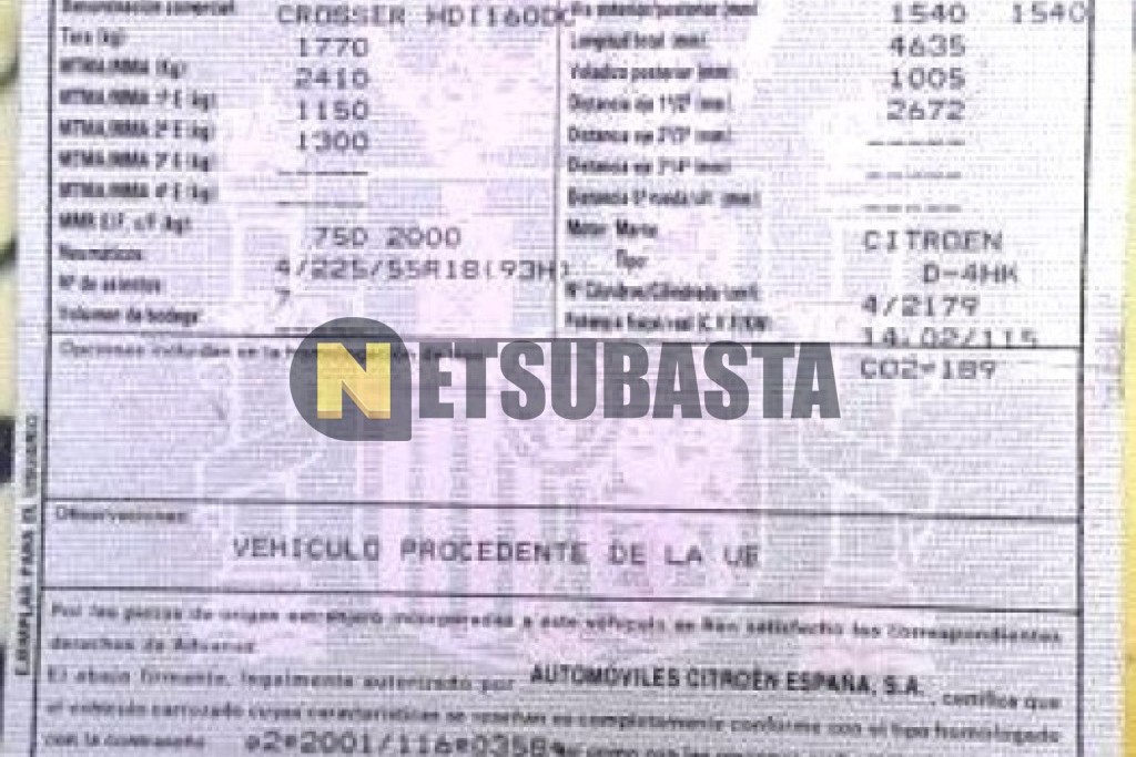 Citroën C-Crosser 2.2 HDi FAP DCS 2011