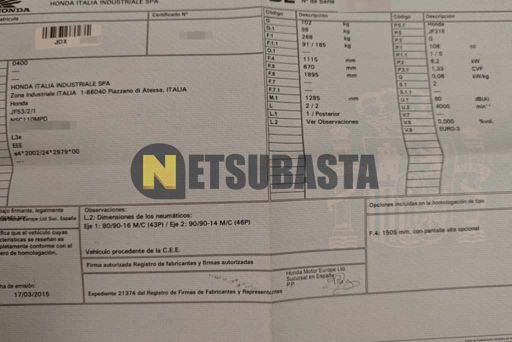 Honda Vision 110 2015