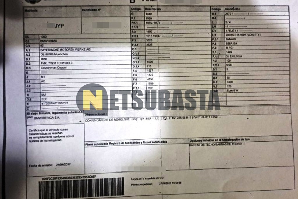 Mini Cooper Countryman 2017