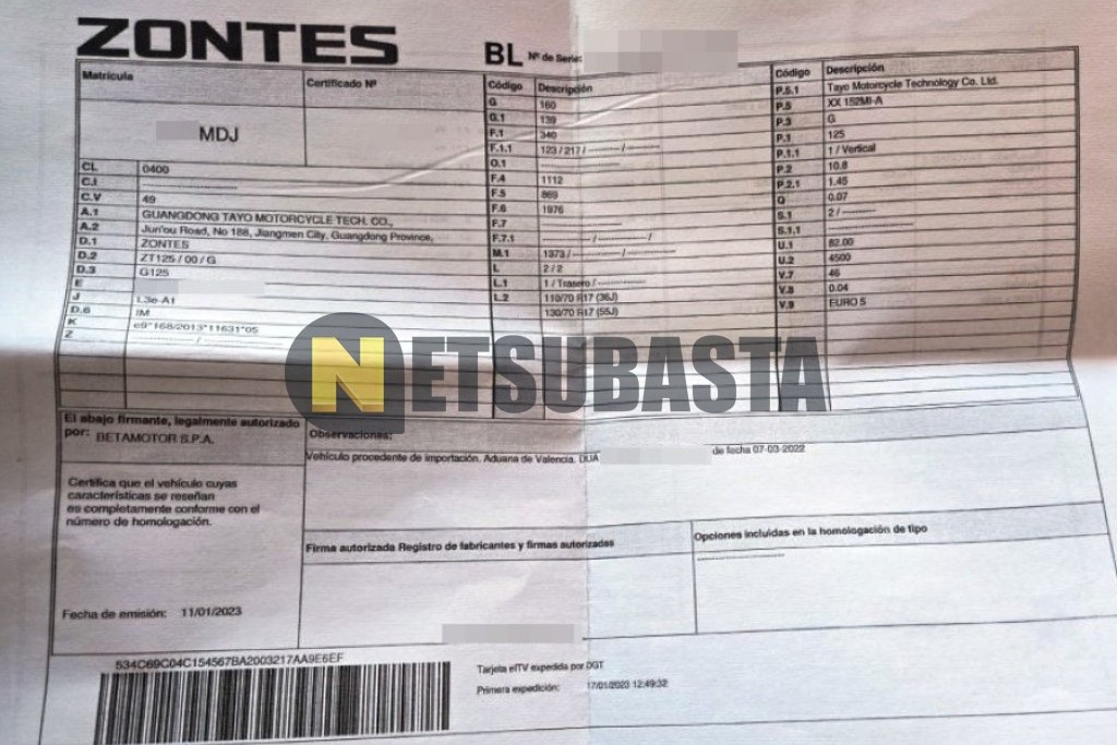 ZONTES G 125 Cafe Racer 2023