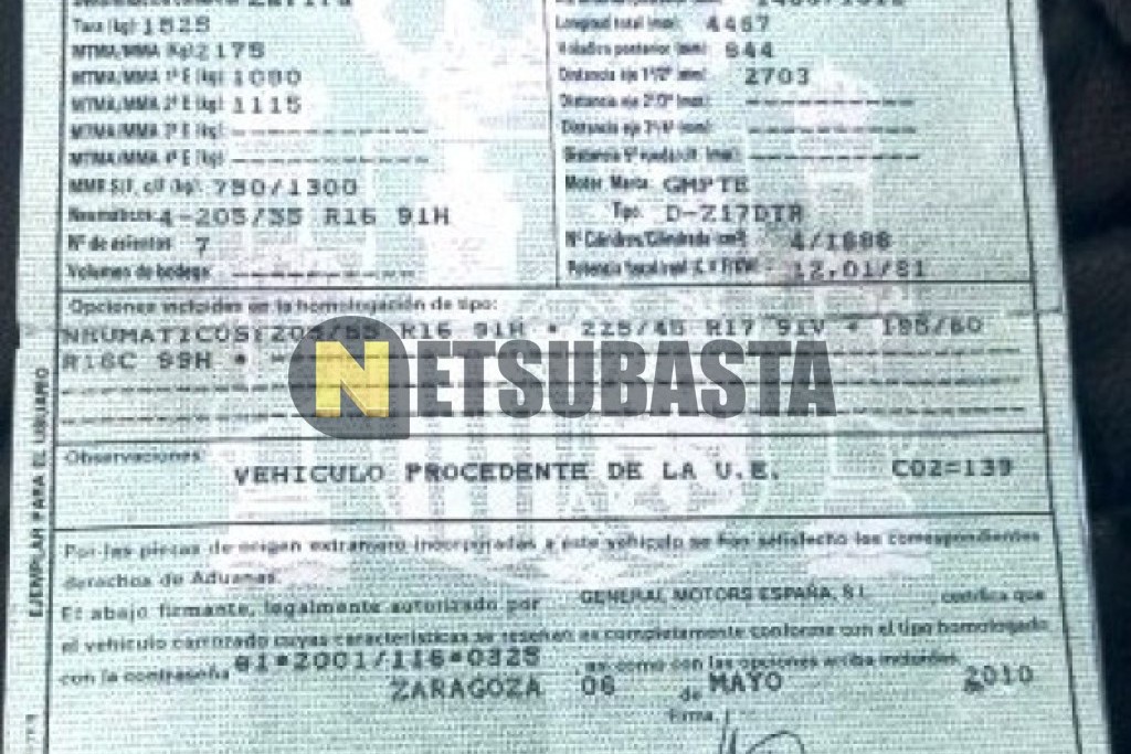 Opel Zafira 1.7 CDTi 2010