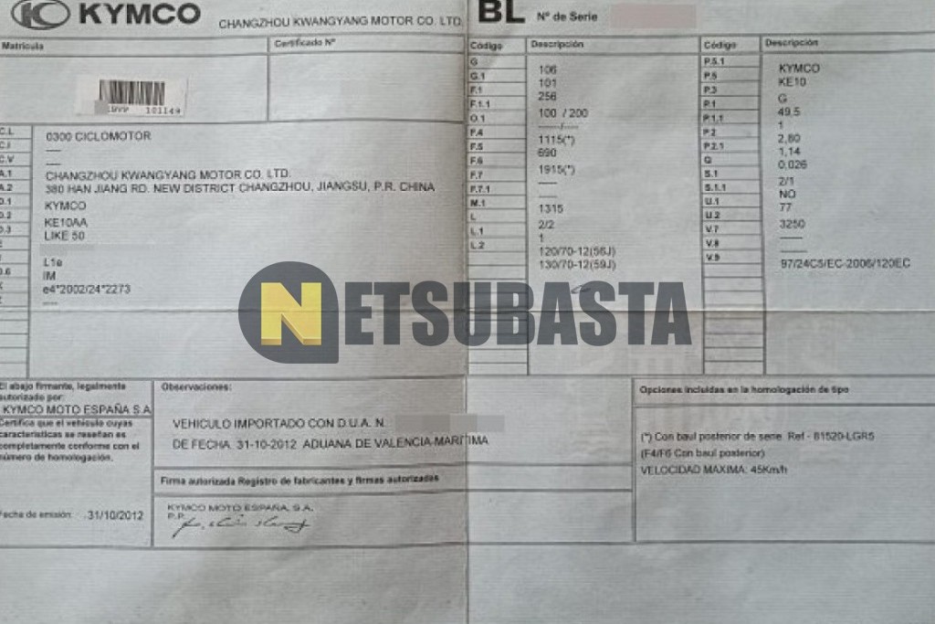 Kymco Like 50 2012