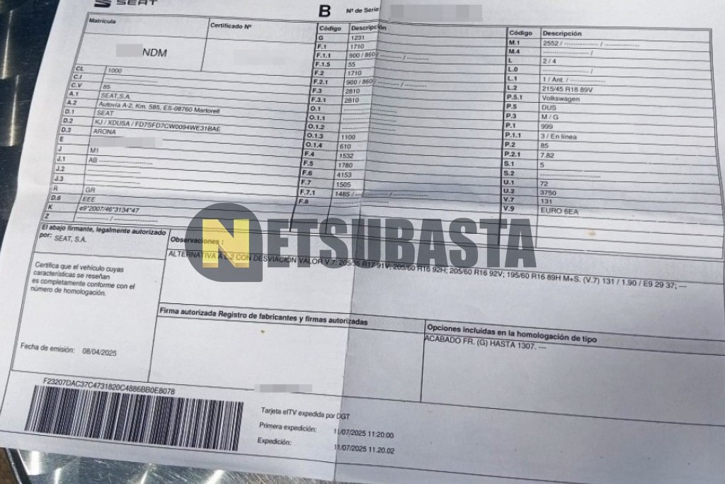 Seat Arona 1.0 TSI DSG 2025