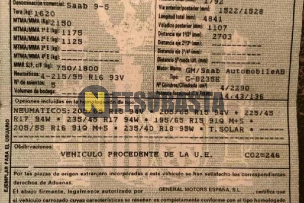Saab 9-5 Wagon 2.3 t Aut. 2008