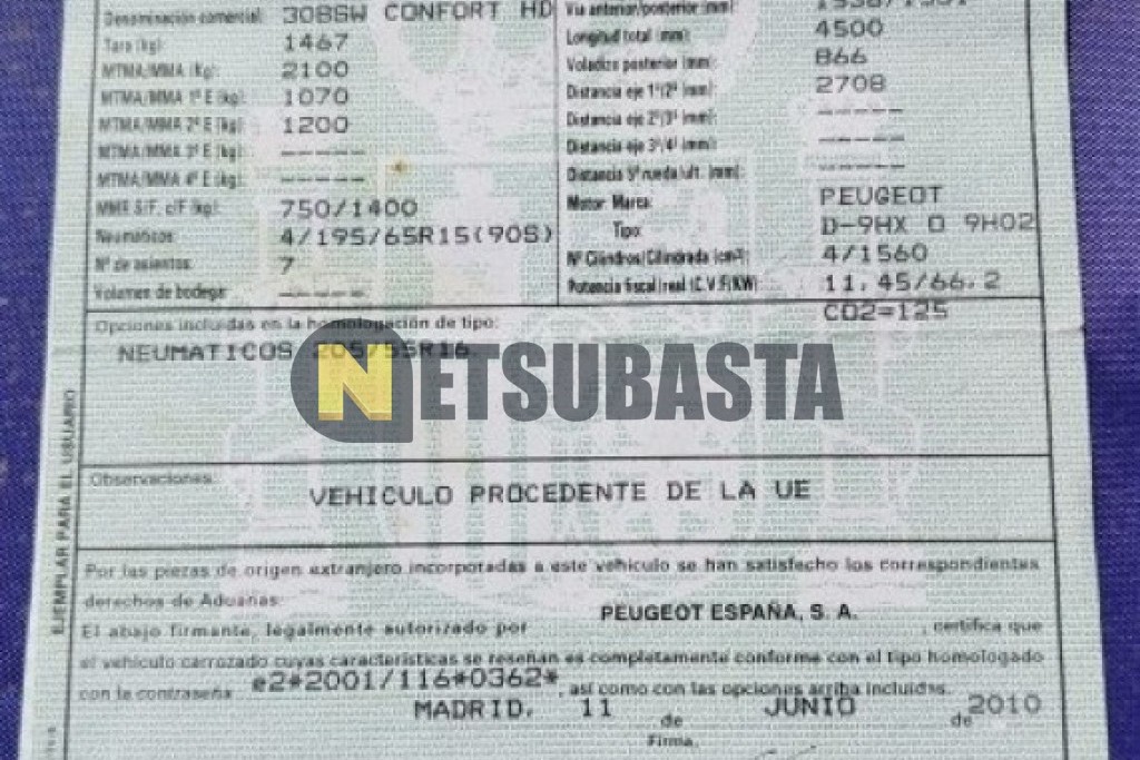 Peugeot 308 SW 1.6 HDi 2010