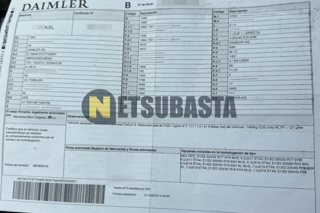 Mercedes-Benz A 180 d 7G-DCT 2018