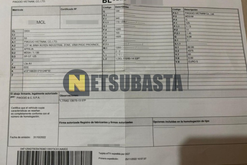 Aprilia SR GT 125 2022