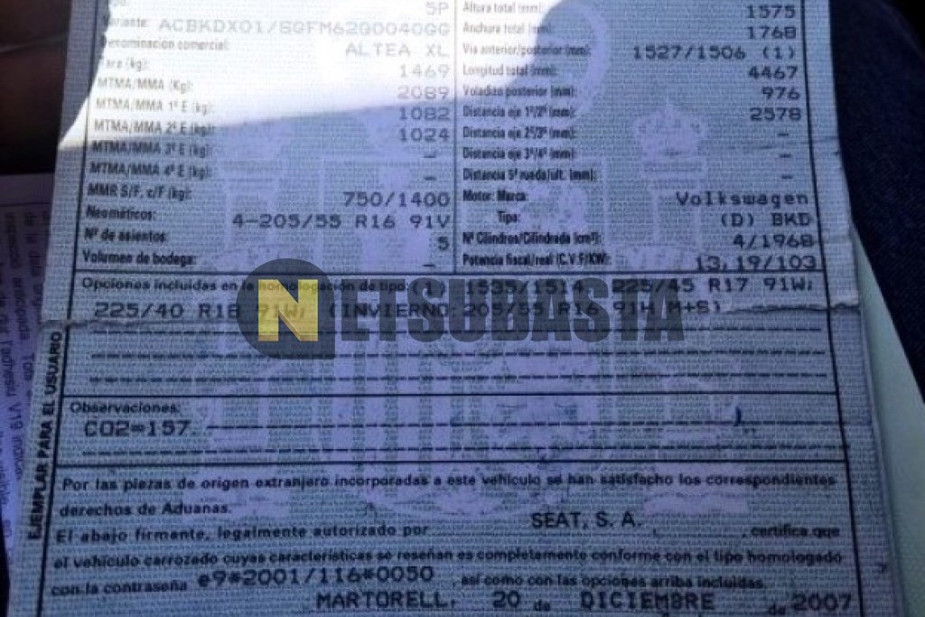 Seat Altea XL 2.0 TDI 2008