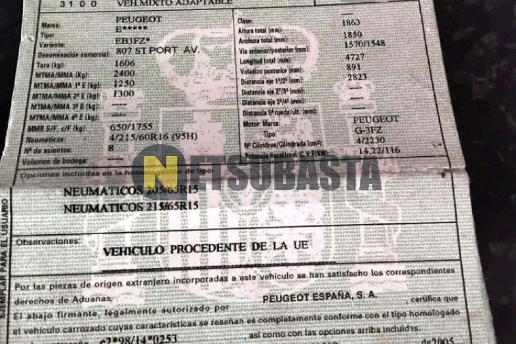 Peugeot 807 2.2i 2005