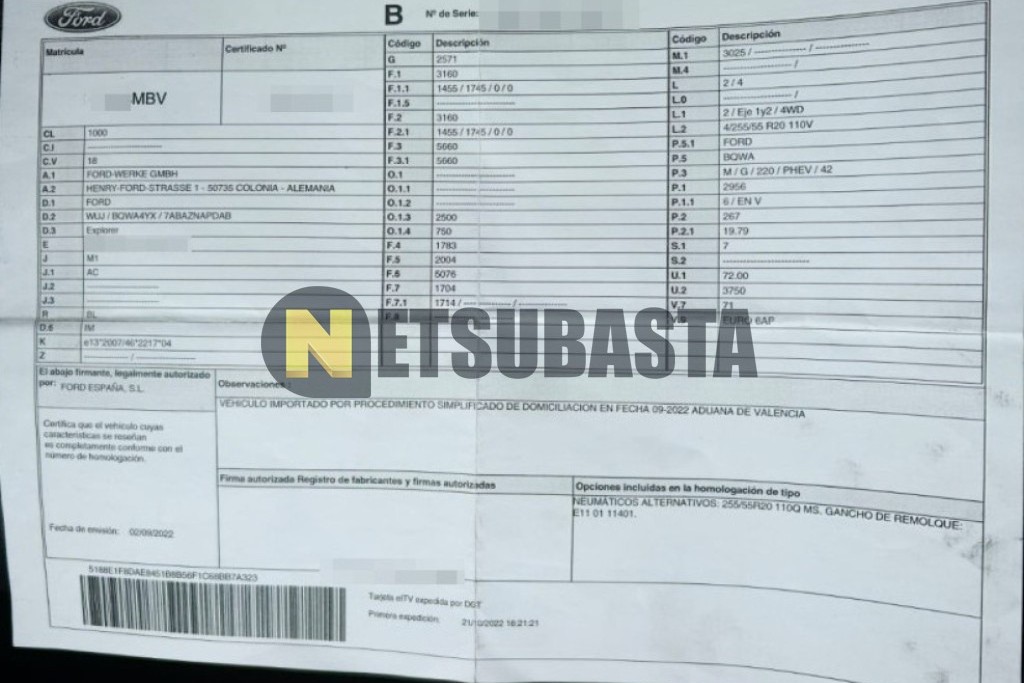 Ford Explorer 3.0 PHEV AWD 2022