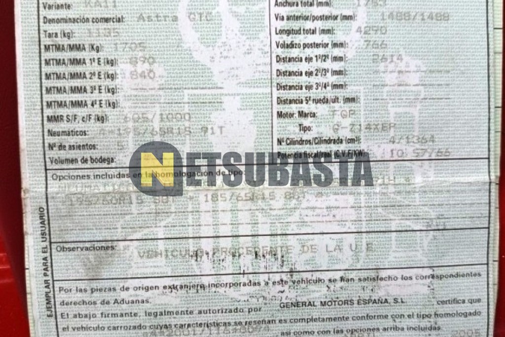 Opel Astra 1.4 16V 2005