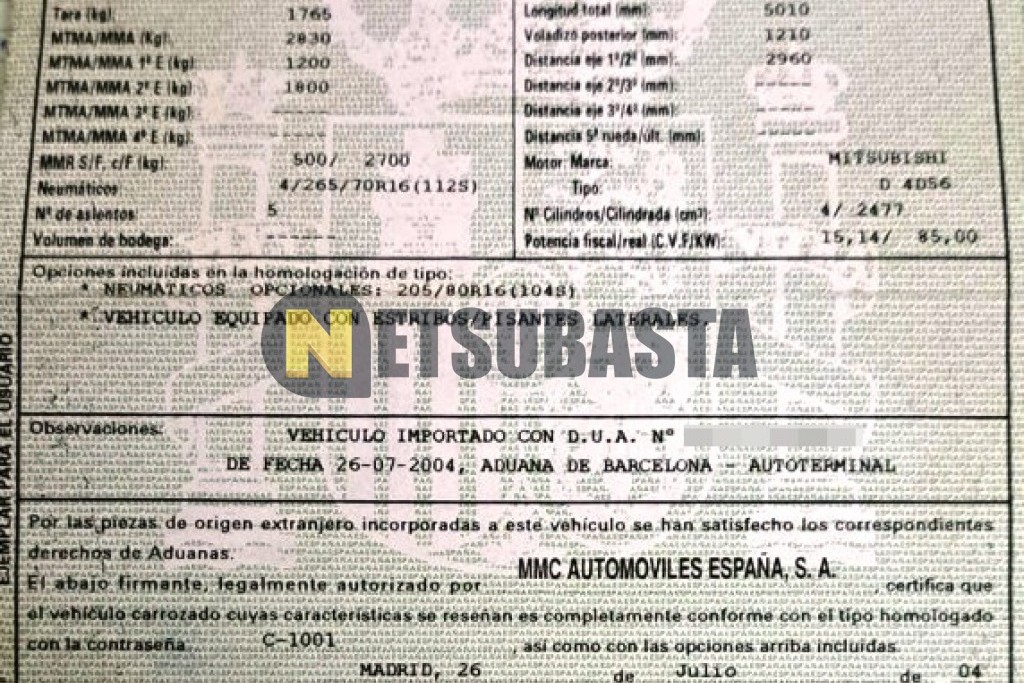 Mitsubishi L200 Doble Cabina 4x4 2004