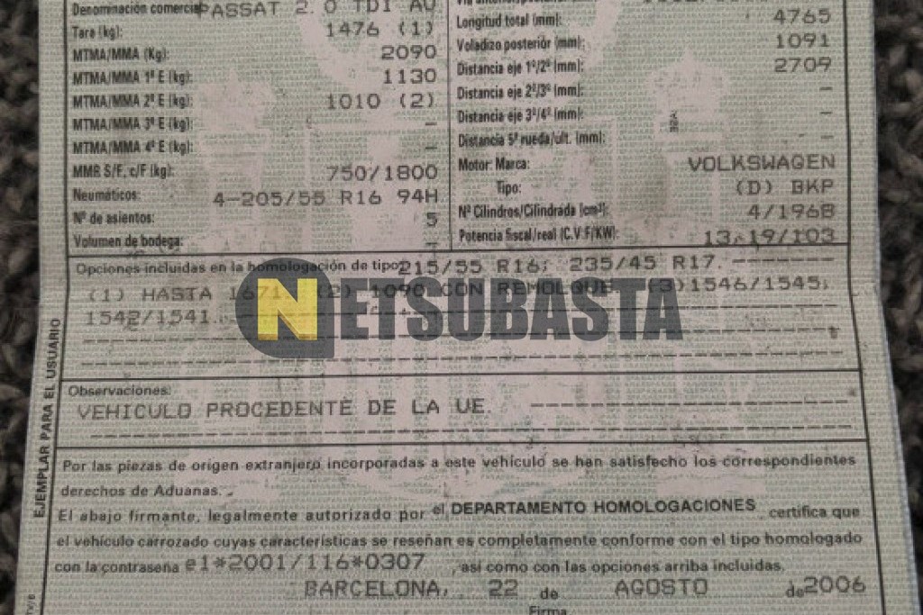 Volkswagen Passat 2.0 TDI DSG 2006