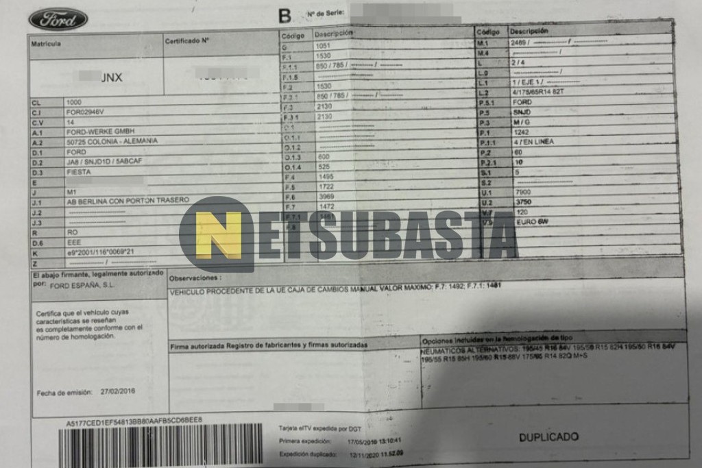 Ford Fiesta 1.25 2016