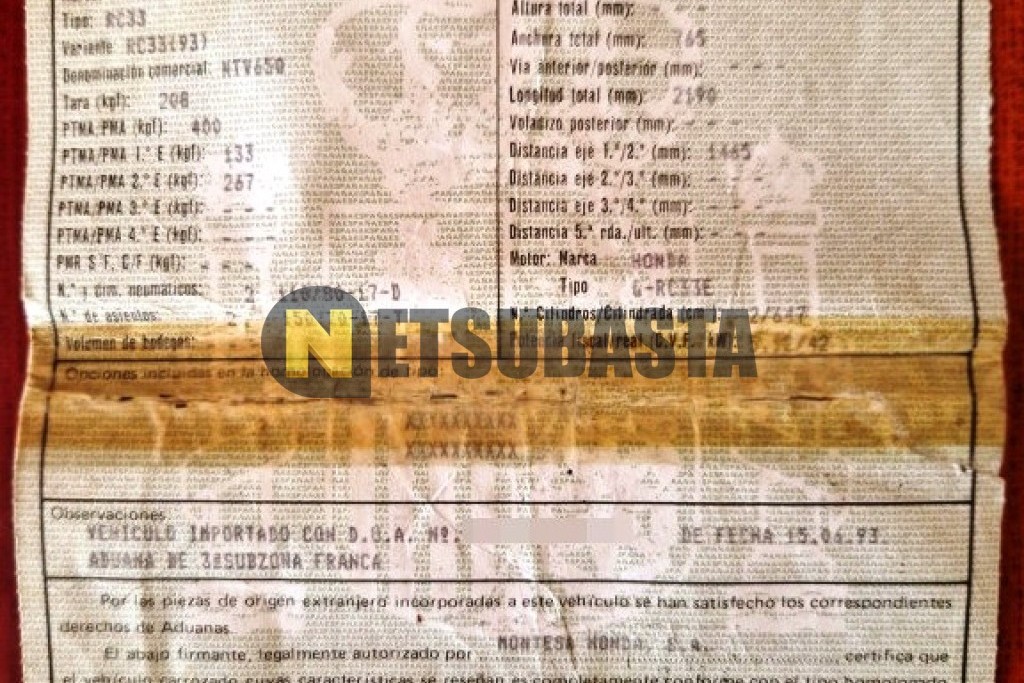 Honda NTV 650 REVERE 1993