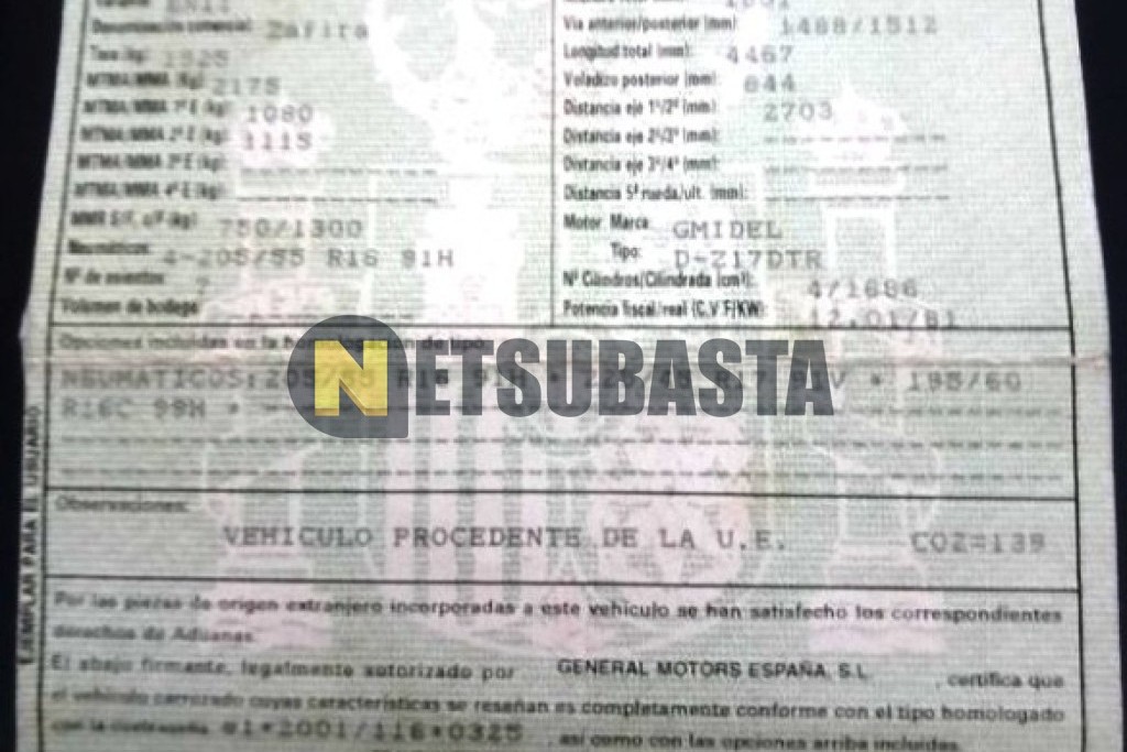 Opel Zafira 1.7 CDTi 2009