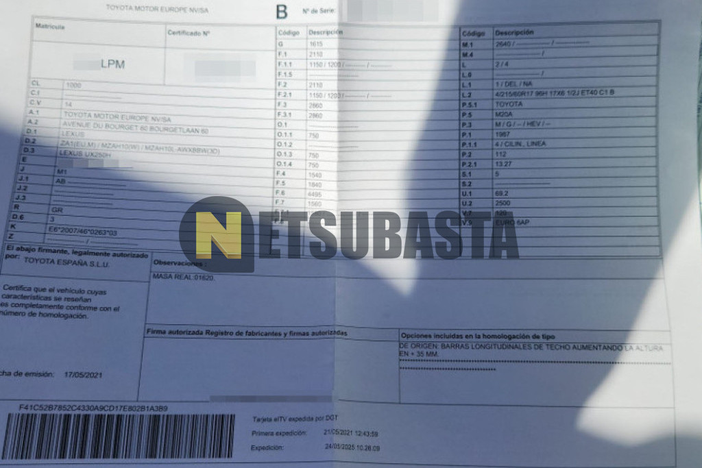 Lexus UX 250h 4x2 2021