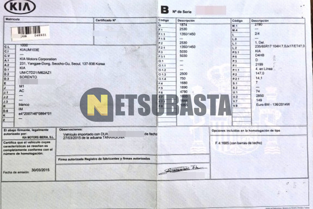 Kia Sorento 2.2 CRDi 4x2 7 plazas 2015