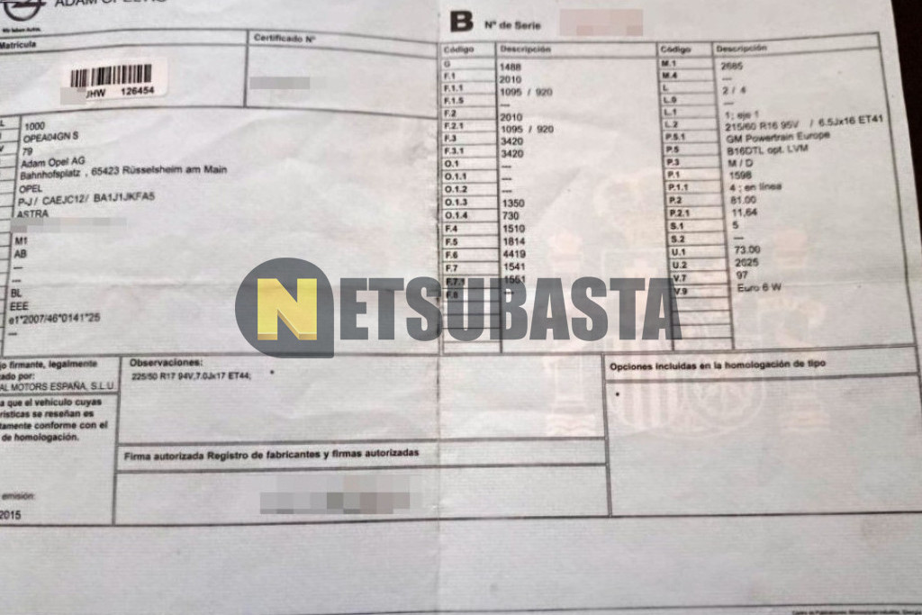 Opel Astra 1.6 CDTi 2015