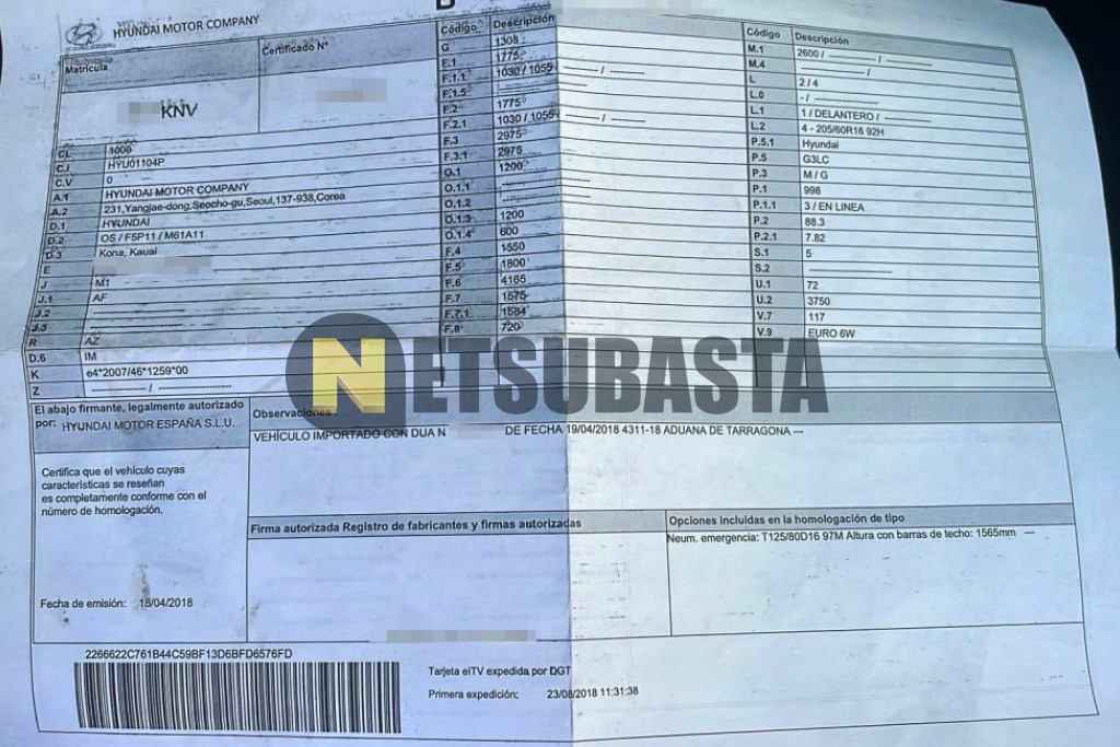 Hyundai Kona 1.0 TGDi 4x2 2018