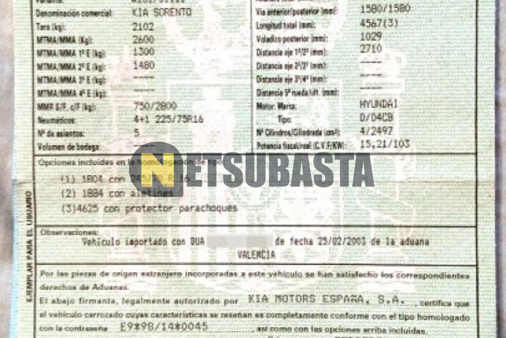 Kia Sorento 2.5 CRDi 2003