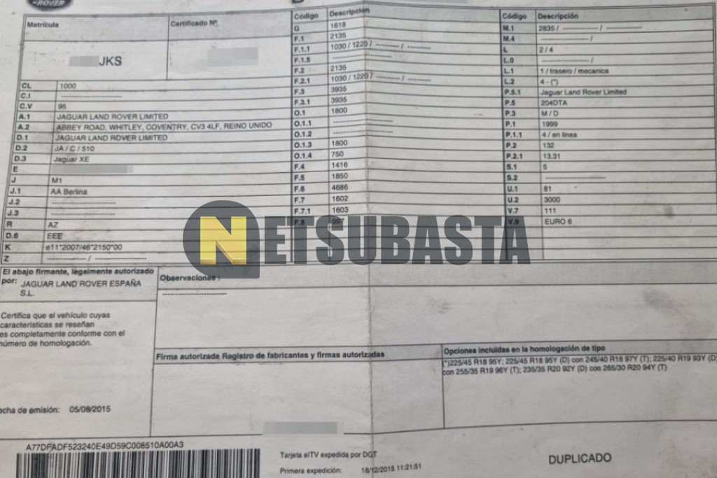 Jaguar XE 2.0 Diesel Auto 2015
