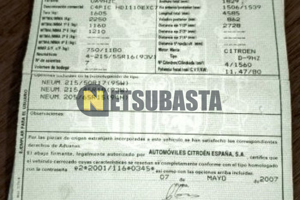 Citroën Grand C4 Picasso 1.6 HDi FAP 2007
