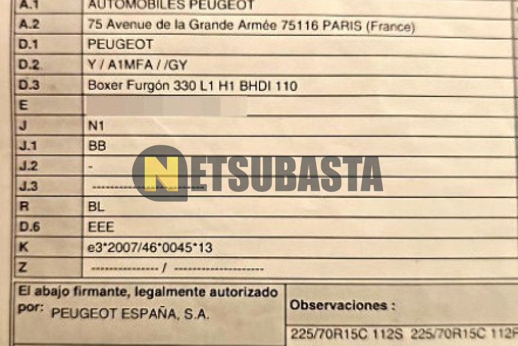 Peugeot Boxer Furgon 2.0 BlueHDI 2017