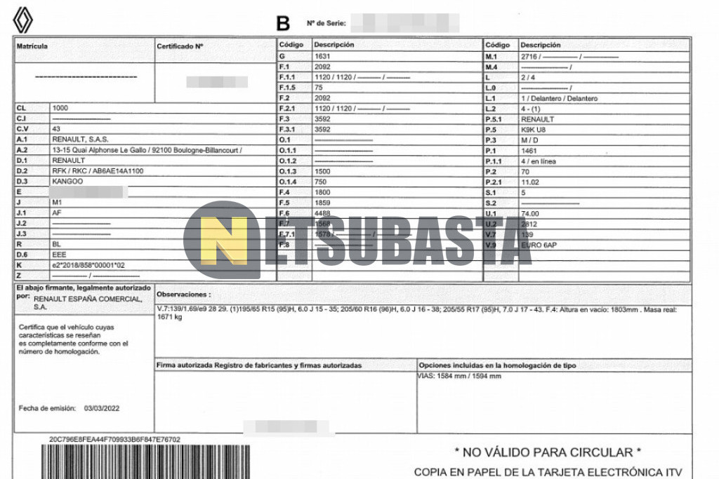 Renault Kangoo Combi 1.5 Blue dCi 2022