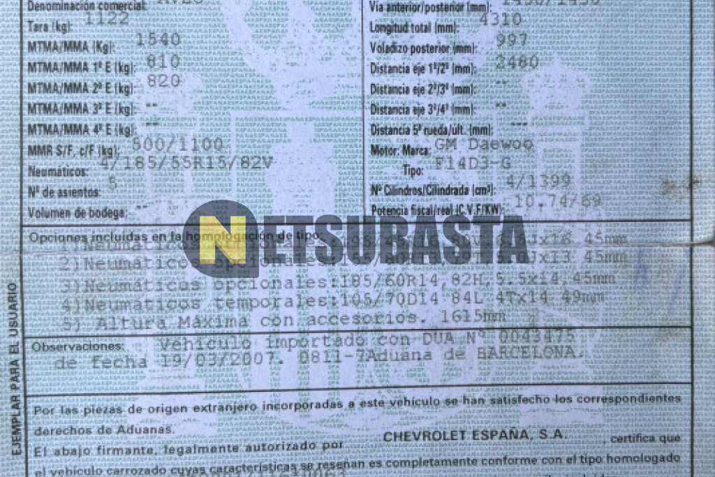 Chevrolet Aveo 1.4 16v 2007