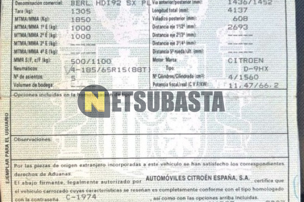 Citroën Berlingo Combi 1.6 HDi 2007